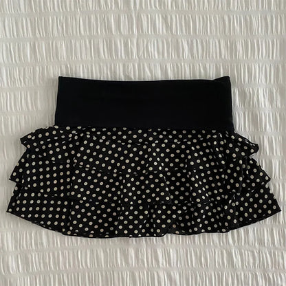 2026 Summer New Women's Layered Mini Skirt with High Waist and Elastic Waist  Y2K Gothic  Party Versatile Fashion Short Skirt