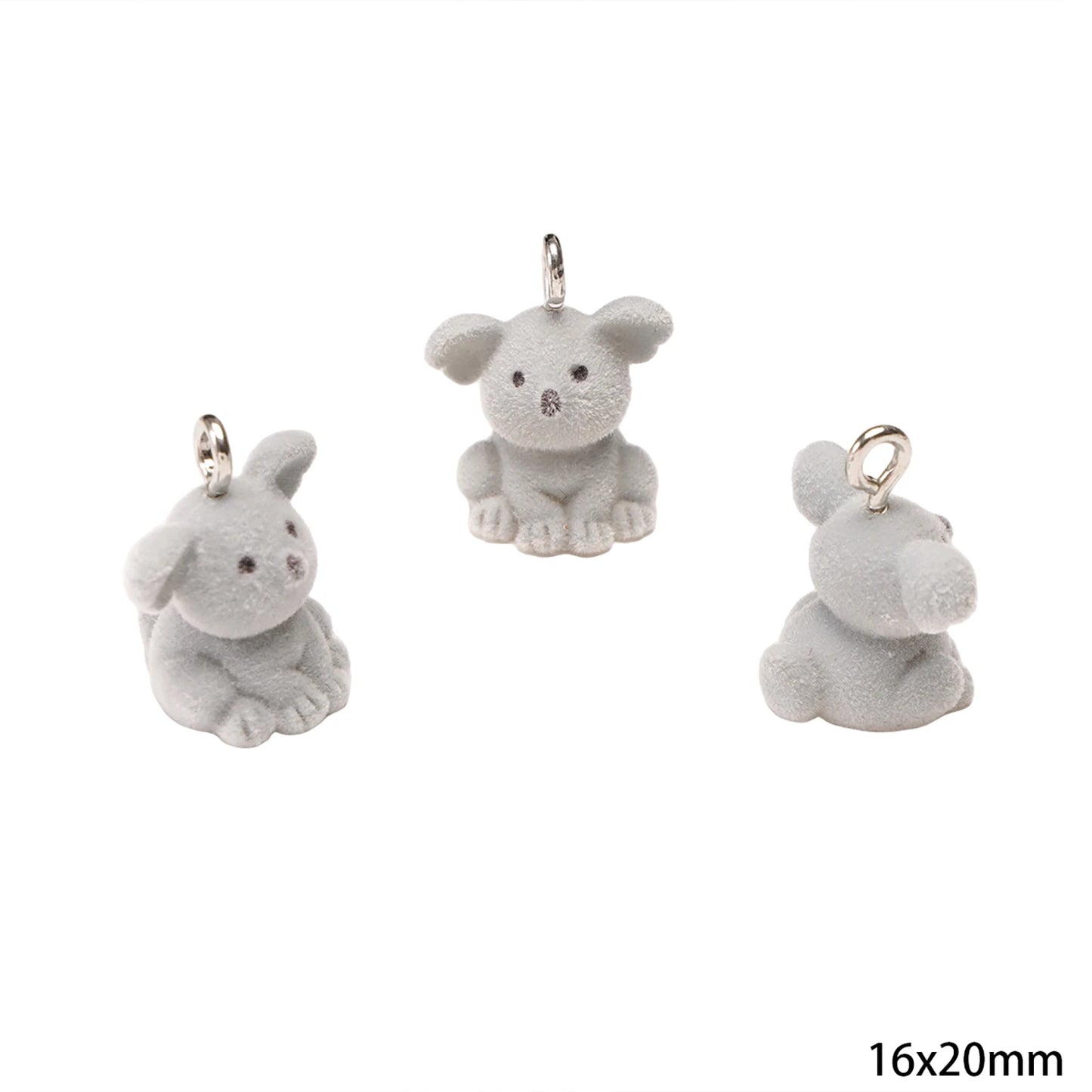 1Pcs 3D Flocking Resin Charms Cartoon Animal Pendant for Necklace Earrings Keychain Making DIY Jewelry Accessories Wholesale