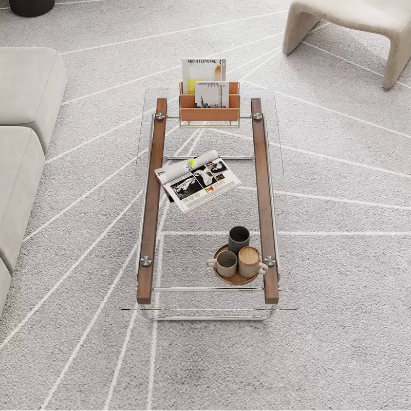 Living Room Coffee Table Premium Style Home Tempered Glass Heat-Resistant Corrosion-Resistant Odorless