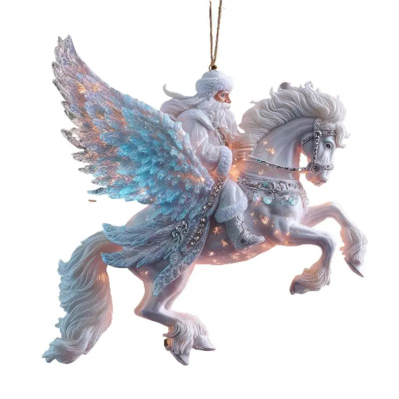 Flat 2D Animal-themed Xmas Decorations, Seasonal Acrylic Hanging Pendants for Tree