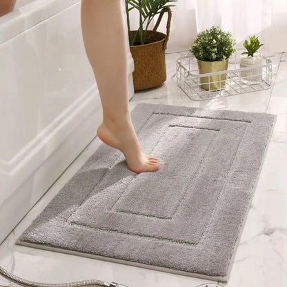 Thickened Bathroom Absorbent Floor Mat Solid Color Back Jacquard Quick-Drying Foot Pad Soft and Skin-Friendly Floor Carpet