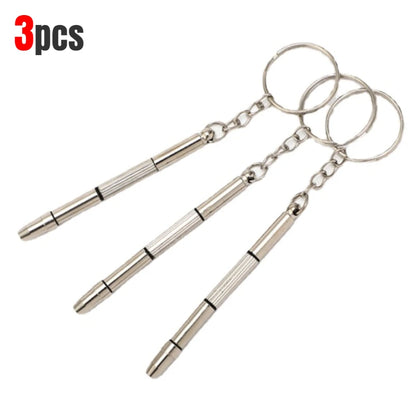 Steel Glasses Screwdriver Eyeglass Screwdriver Watch Repair Kit with Keychain Portable Hand Tools Precision Screwdriver Tools