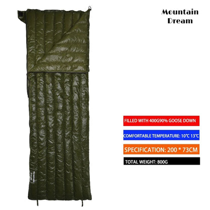 Outdoor Camping Sleeping Bag 90% Goose Down Adult Envelope Type Ultralight Portable Sliping Down Sleeping Bag Hiking Warm Bag