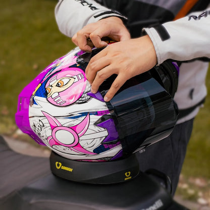Motorcycle Helmet Stands Round Helmet Donut Ring Service Pad Portable for Clean Visor Remove Pads and Installing Equipments