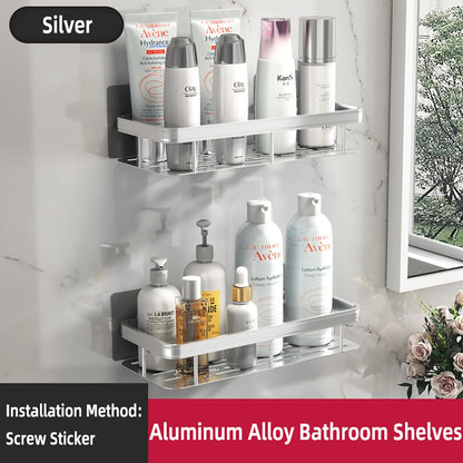 Bathroom Shelf Bathroom Towel Rack Shelves Wall Shower  Shampoo Rack No Drill Shelf Bathroom Tripod Storage Rack