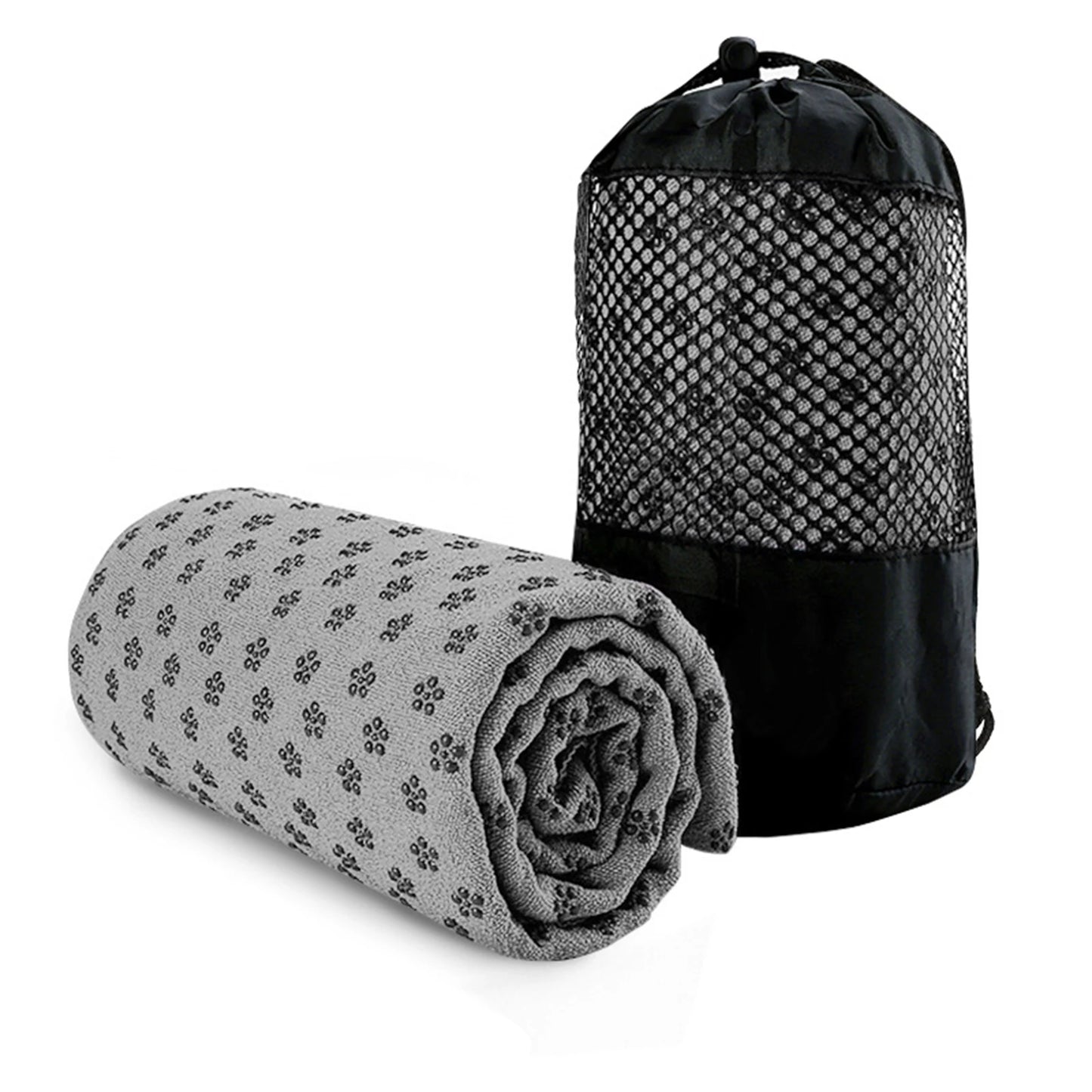 Anti-Slip Yoga-Grip Towel Sweat Absorbent Microfiber Mat Cover For Home Fitness Workouts