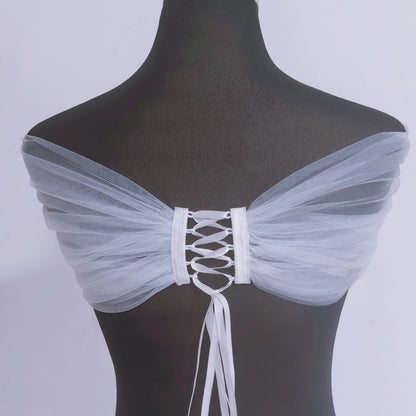 Wedding Wrap Pearls Beaded Top Wedding Dresses Accessories Removable Bolero Bridal Tulle Short Detachable Party Accessory  VPG15