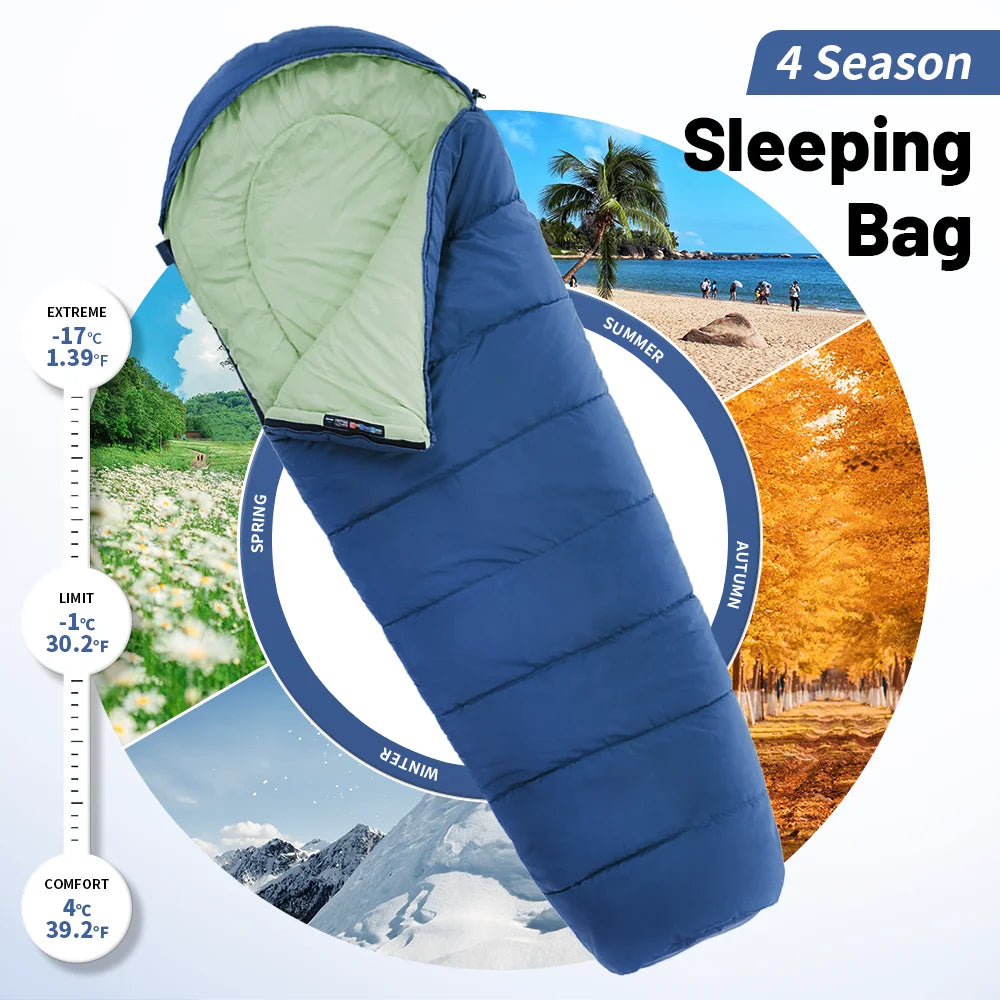 Naturehike Camping Sleeping Bag Ultralight Waterproof Mummy 4 Season Backpacking Sleeping Bags Outdoor Travel Hiking