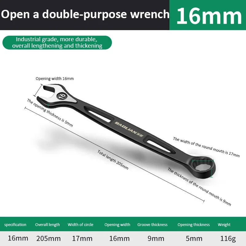 Durable Ratchet Wrench 8-32mm Universal Double Open Ends Torx Wrench Combination Wrench Fast Ratchet Wrench Auto Repair Tools