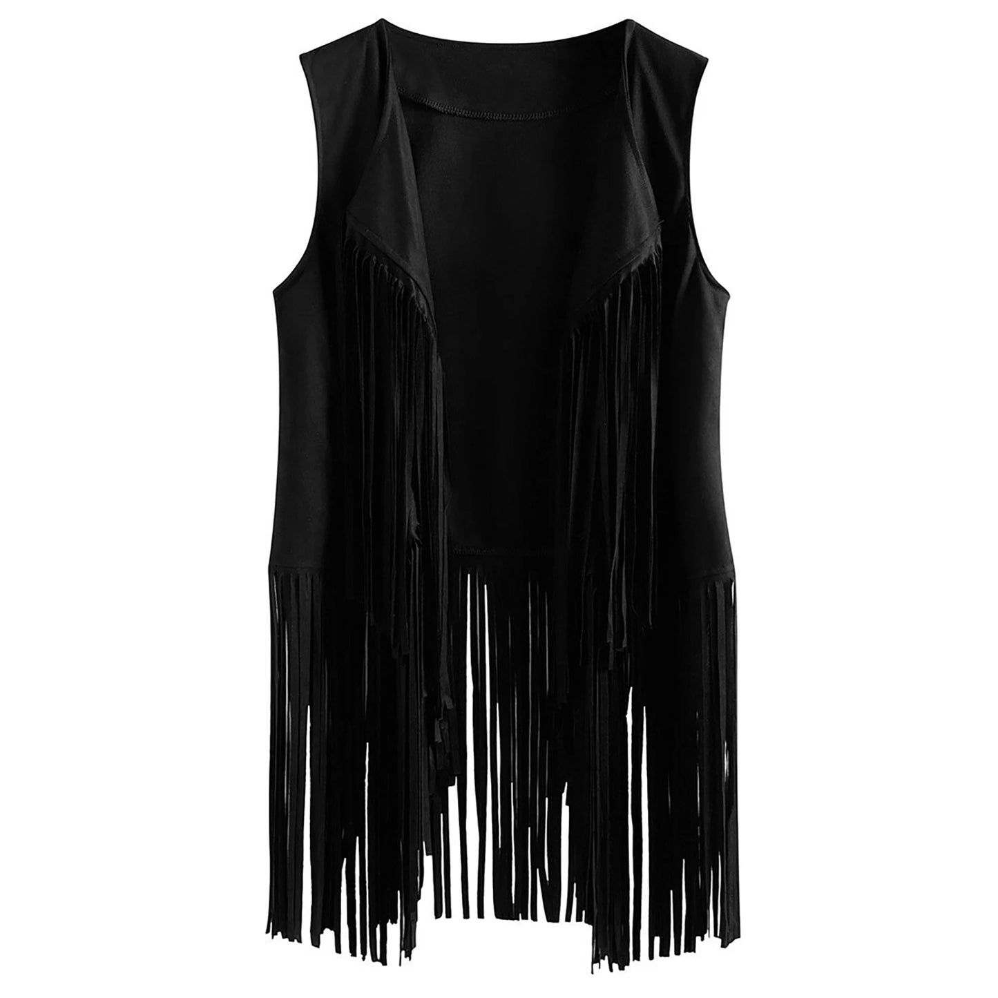 Fringe Vest Women Leather Suede Vest Tassels Vintage Western Country Cowgirl Vest Cardigan Waistcoat Jacket