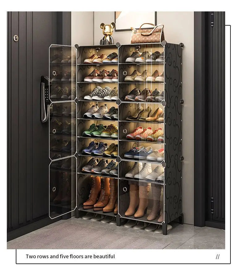 Shoe Rack Storage Shelf Shoes Entrance Hallway Furniture Cupboards Splicing Dustproof Transparent Box Organizador De Zapatos