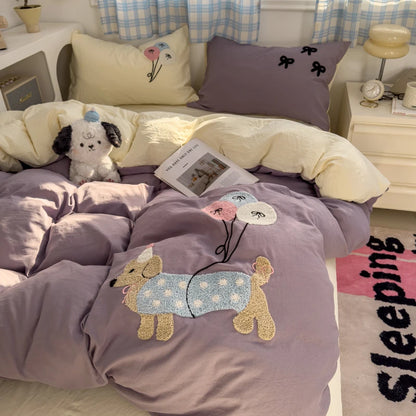 Brown Stripe Bedding Comforter Set Pillowcase bed sheet Single Full Size Bed Linen Duvet Cover Set Queen/King Double Single Bed