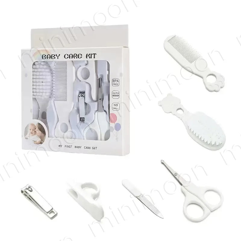 6-Piece Baby Grooming Kit & Hygiene Set, Safe Nail Clippers & Hair Brush Kit for Infant and Toddler Care