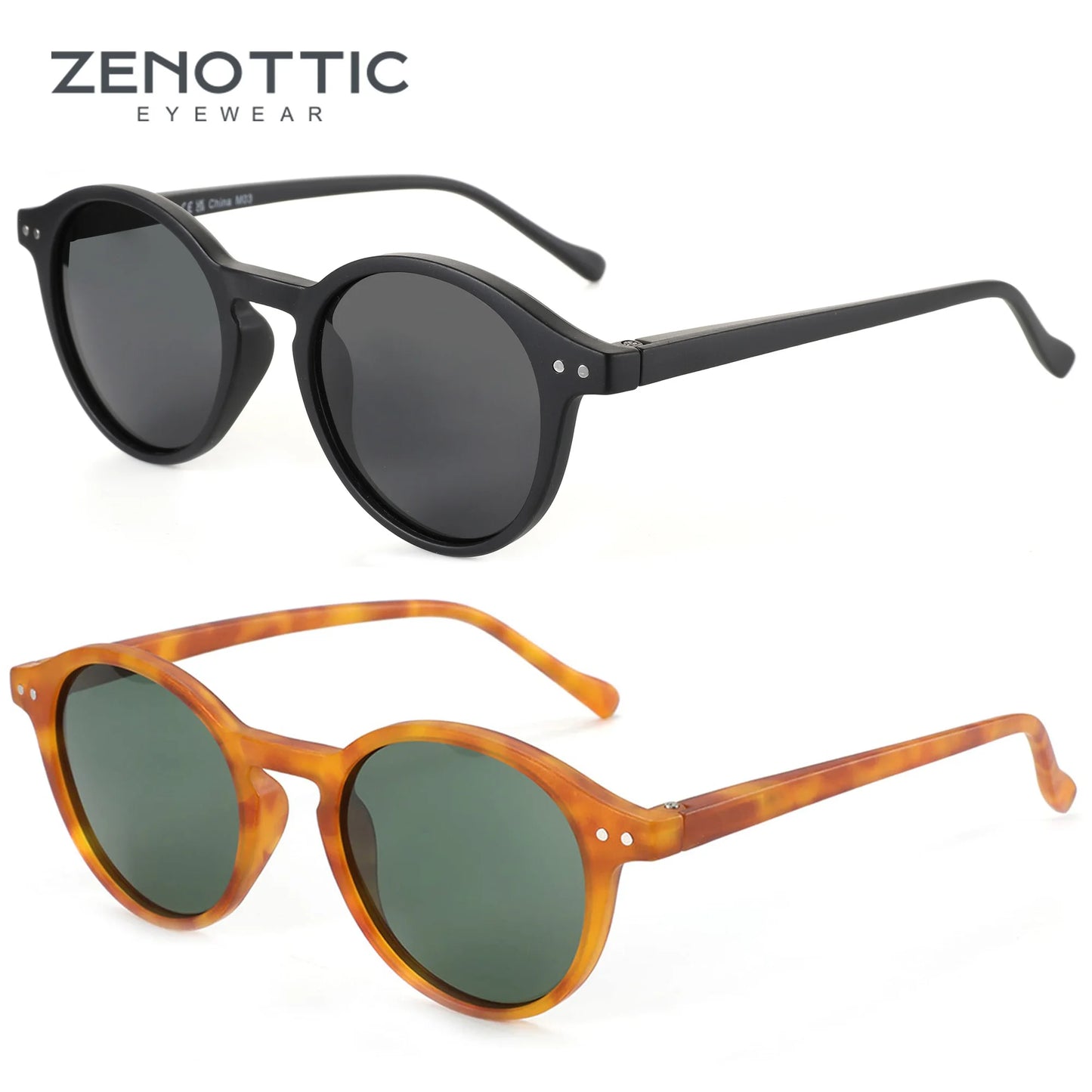 ZENOTTIC Retro Polarized Sunglasses 2026 2025 Men Women Vintage Small Round Frame Sun Glasses Polarized Lens UV400 Goggles Shade
