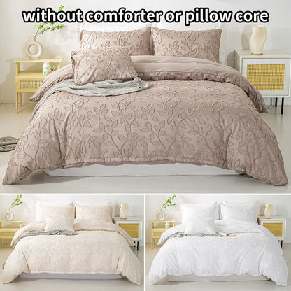3pcs Cutting Flower Bedding Set with Zip Closure - Polyester, All-Season Comforter Set (Comforter & Pillow Shams Not Included)