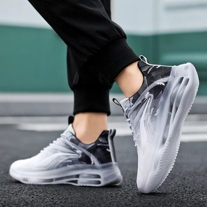 Men's Fashionable Basketball Shoes with Air Cushioning, Comfortable and Non-Slip, Breathable and Shock-Absorbing, Suitable for Men's Outdoor Activities