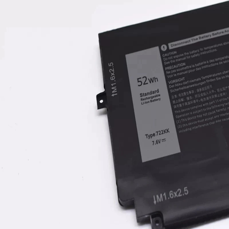 722KK 7.6V 52Wh Replacement Laptop Battery for Dell XPS 13 9300 9310 Series P117G P117G001 P117G002 2XXFW FP86V WN0N0 Laptop