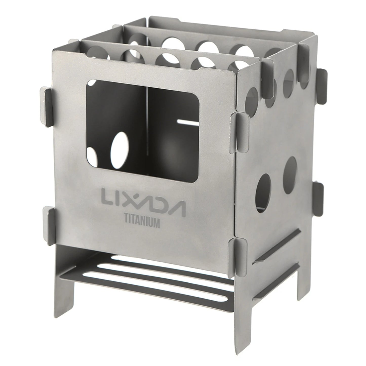 Stainless Steel / Ti Camping Stove Folding Wood Stove Outdoors Portable BBQ Barbecue Shelf Mini Charcoal Picnic Stove