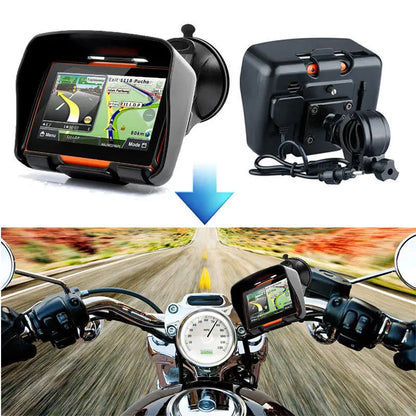 Motorcycle GPS Navigation Car GPS 4.3" IPX67 Waterproof dustproof/ shockproof Bluetooth FM AVIN Built in 8GB With iGo GPS Map
