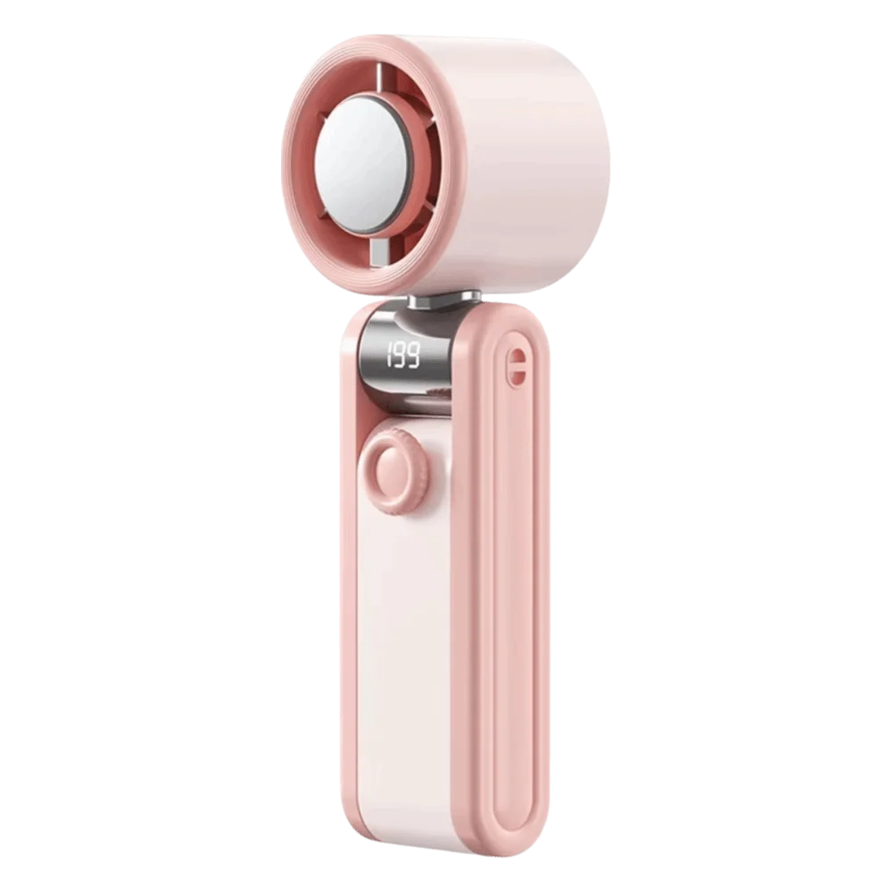 Foldable Design Portable Handheld Fan Portable Digital Display USB Rechargeable Fan Multi-Speed High Speed Turbo