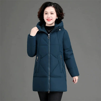 New Loose Women Snow Jacket 3XL 4XL 2026 Winter Women Jacket Warm Parkas Female Thicken Coat Cotton Padded Long Hooded Outwear