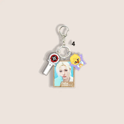 SKZOO New 6cm Acrylic Keychain Stray Kids New Album Li Longfu Keychain Pendant Bag Supporting Peripheral Gifts