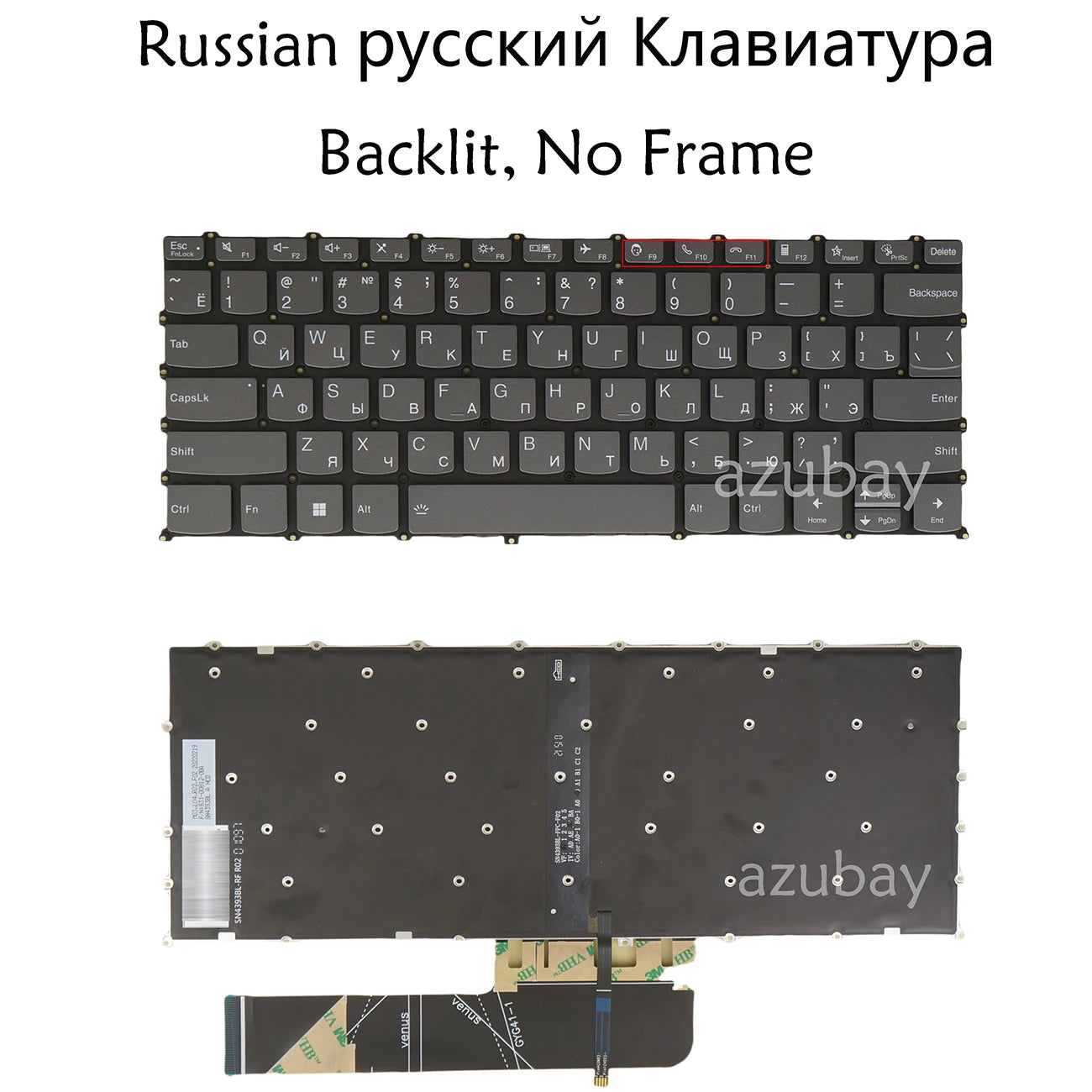 Laptop Keyboard For Lenovo Ideapad 1-14AMN7 1-14IGL7 3-14ADA6 3-14ALC6 3-14ITL6 3-14ABA7 3-14IAU, 5 Pro-14ACN6 Backlit Russian