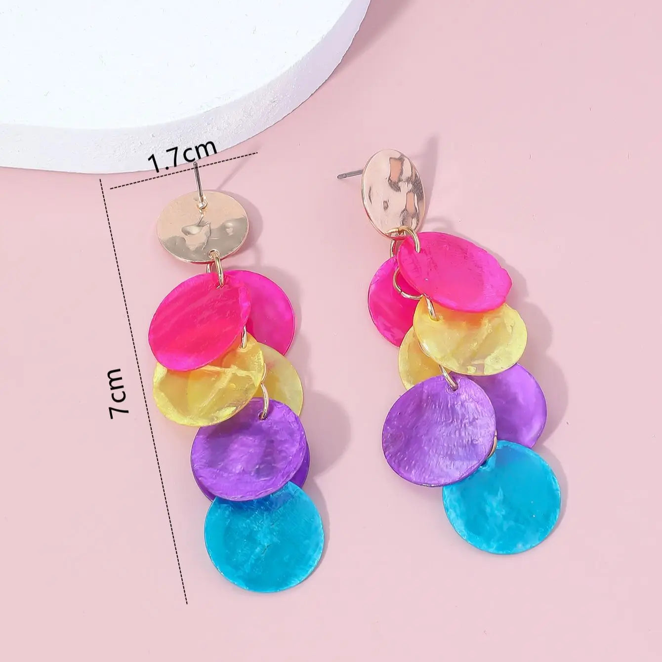 1 Piece of Bohemian High-quality Multicolored round Shell Pendant Earrings Earrings Earrings Lady Fashion Earrings Earrings