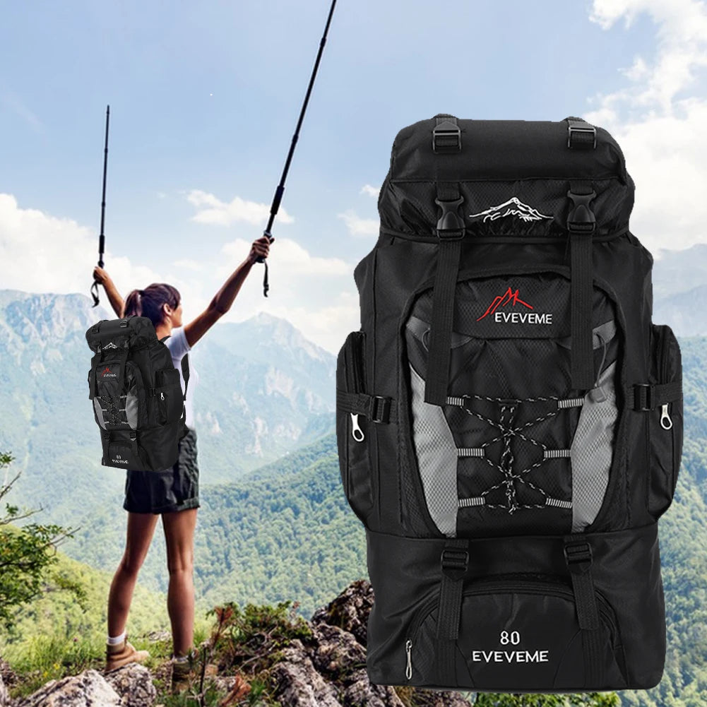 80L Waterproof Hiking Camping Backpack Trekking Bag Rucksack Large Capacity Travel Backpack Men Outdoor Sport Mountaineering Bag