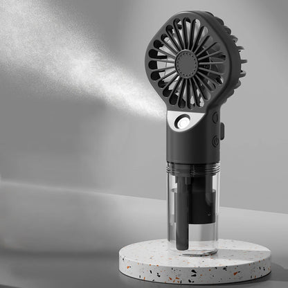 Portable Water Mist Fan Mini Handheld Spray Fan USB Rechargeable Humidifier Fan 4 Speeds Powerful Wind Outdoor Personal Hand Fan