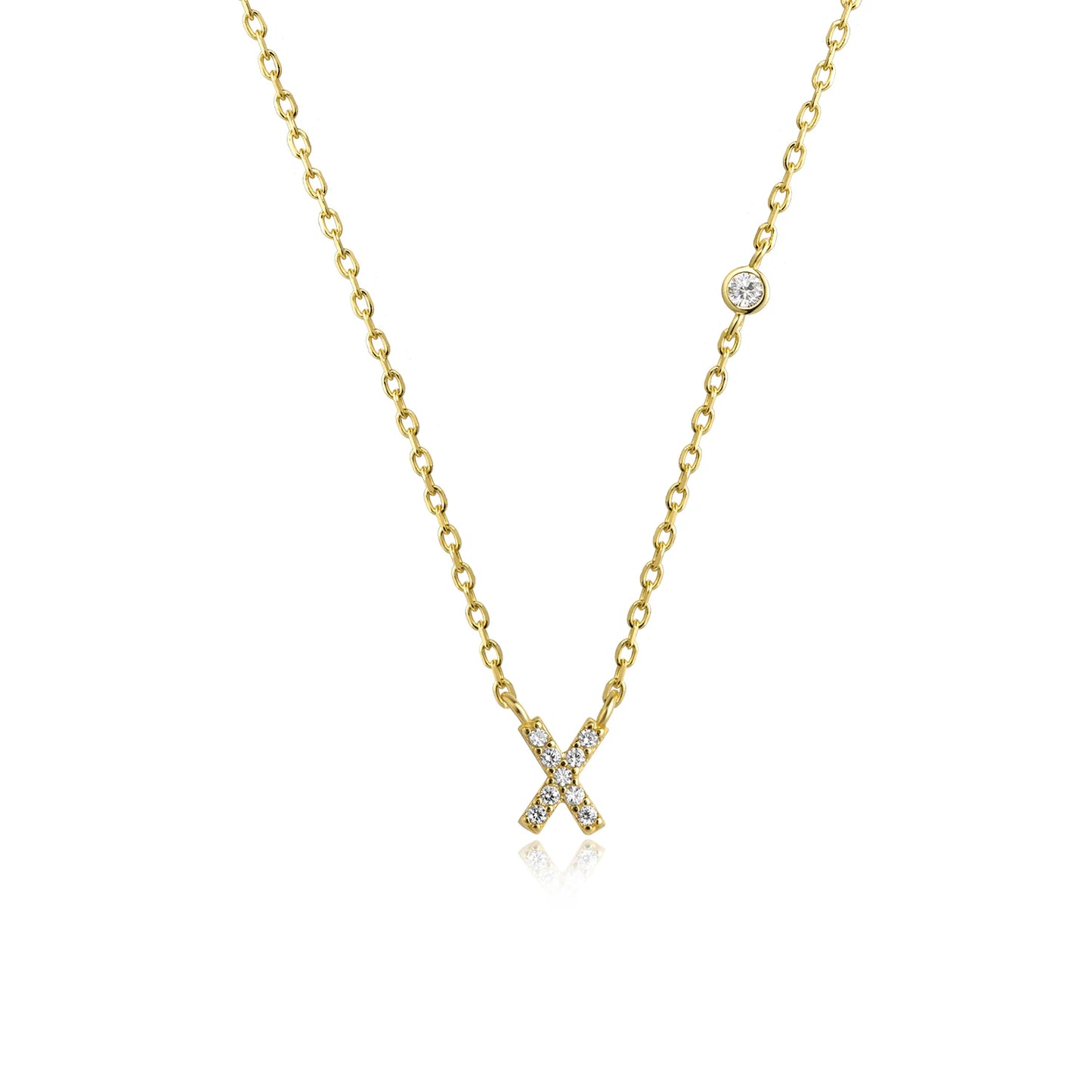 VEWANT New 925 Sterling Silver Monogram Initial Letter A M Pendant Long Chain Necklace Crystal Fine Jewelry Luxury Fine Jewelry