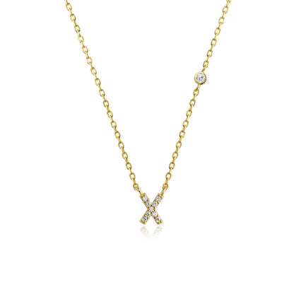 VEWANT New 925 Sterling Silver Monogram Initial Letter A M Pendant Long Chain Necklace Crystal Fine Jewelry Luxury Fine Jewelry