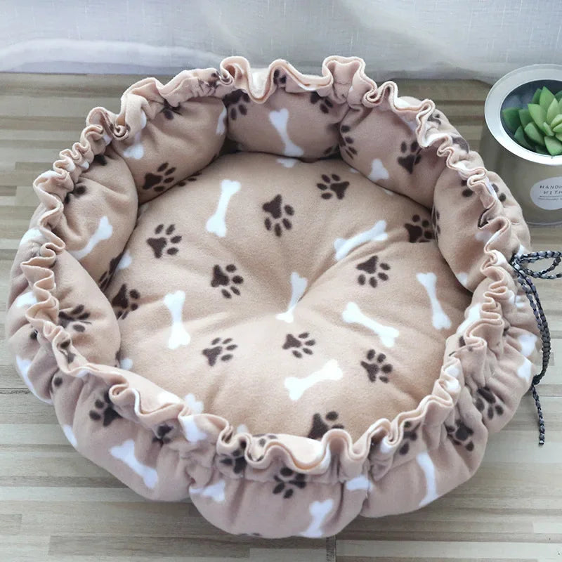 Dual Use Adjustable Drawstring Pet Bed Creative and Comfortable Soft and Warm Pet Bed Pet Mat Cat Four Season Puppy Pet Supplies