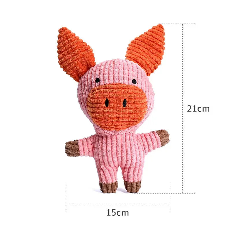 Pet Dog Cat Cute Plush Toys Squeak Pet Cow Rabbit Animal Plush Toy Dog Chew Squeaky Whistling Involved Squirrel Dog Toys