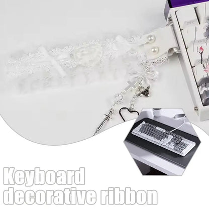 Lace Keyboard Ribbon with Snap-on Keyboard Hand-Decorated Keyboard Accessories for wootingATKDIY  Protect Keyboard Decoration