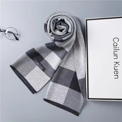 High Quality Wool Men Scarf Autumn Winter Classic Business Thermal Muffler Male Soft Korean Version Long Thick Warm Shawl No Box