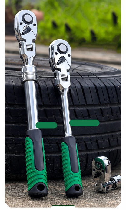 Drive Socket Drive Standard Ratchet Wrench , 1/4，3/8，1/2 Inch Flexible 72-Tooth Extendable Telescopic Socket Spanner Wrench
