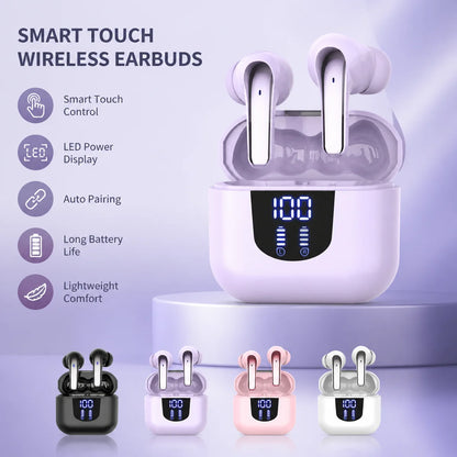 Wireless Earphones HiFi Sound Surround Stereo IPX7 Waterproof Compatible with All Smartphones