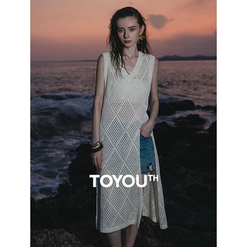 TOYOUTH Women Dress 2025 Summer New Elegant Dress 8529006