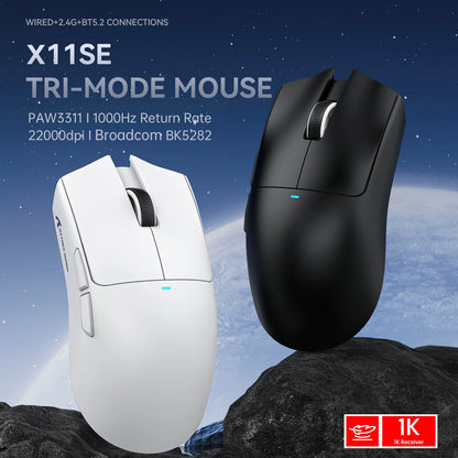 Attack Shark X11  X11SE Wireless Gaming Mouse 3-Mode , PAW3311, 22000DPI, 400IPS, PC Gaming Mouse