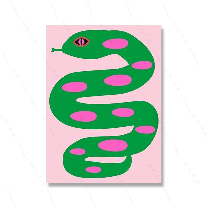 Trendy Maximalist Poster Set Prints Hot Pink Room Decor Dopamine Wall Art Pictures Danish Abstract YK2 Dorm Kitchen Decor Murals