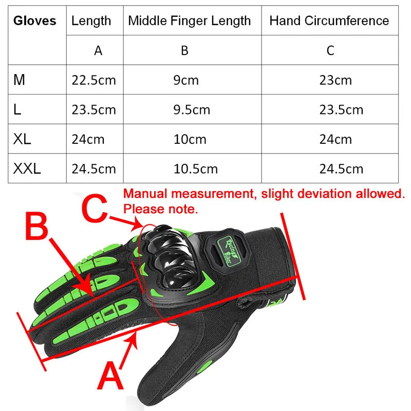 Motorcycle Racing Gloves Fall Protection Men Summer Motocross Protective Gear Breathable Blue Red Grip Palm ﻿