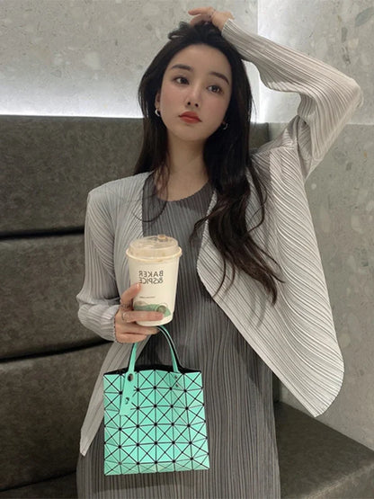 Slimming Woven ort Coat Jaet Women's Faion Spring Autumn Thin Design Sense Folded Cardigan Outerwear Sli Outer Layer