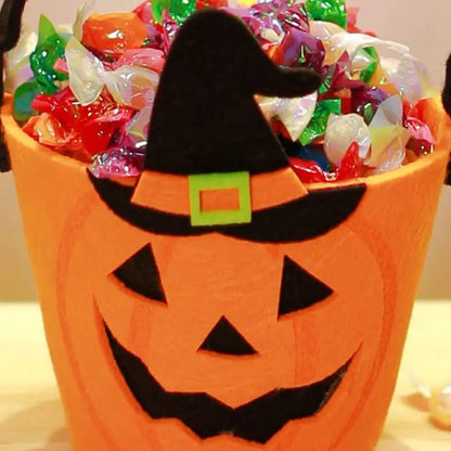 Halloween Theme Candy Bucket Bag Portable Candy Basket Kids Trick or Treat Bucket Halloween Party Decoration Supplies