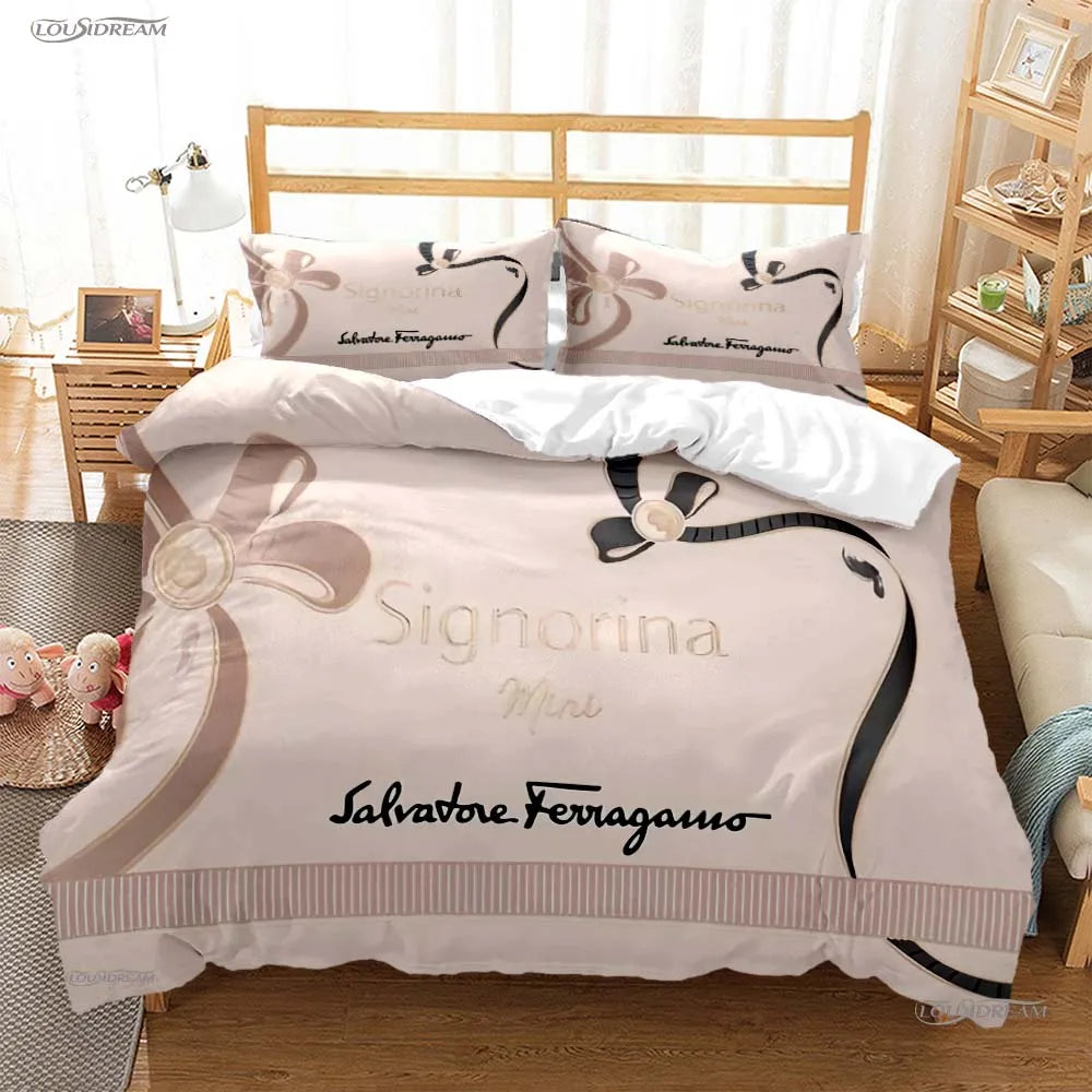 Fshion Luxury Brand Casal All Season Duvet Cover Comforter Bedding Set Soft Quilt Cover and Pillowcases Single/Double/Queen/King