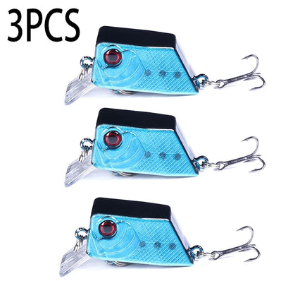Hengjia 4.5cm 7g Square Crankbait Fishing Wobbler Diving Swimming Bait for Bass Pike Artificial Fishing Tackle