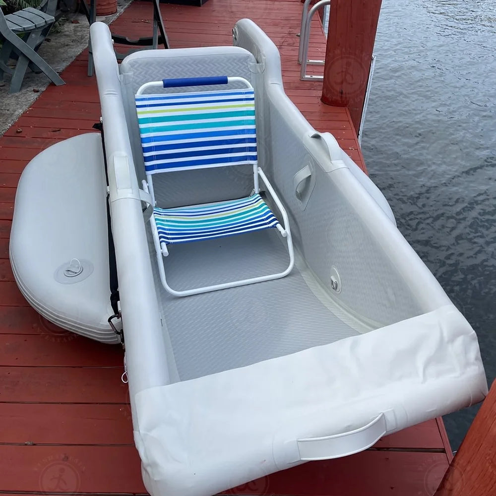 Inflatable Kart Boat Portable Inflatable Fishing Boat Watercraft With Engine Water Floating Entertainment