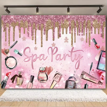 Girl's Birthday Party Supplies  Cosmetics Decorations Background Banners Disposable Cups Plates Knives Forks Spoon Gift Backdrop