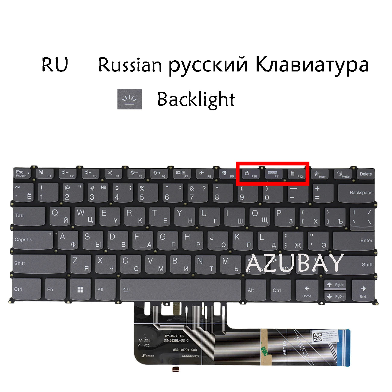 Laptop Keyboard For Lenovo Ideapad 1-14AMN7 1-14IGL7 3-14ADA6 3-14ALC6 3-14ITL6 3-14ABA7 3-14IAU, 5 Pro-14ACN6 Backlit Russian