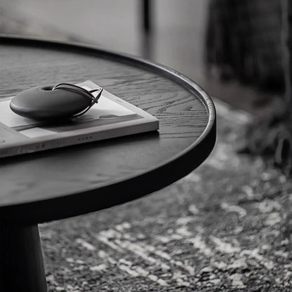 Round Solid Wood Coffee Table Minimalist Design Living Room Home Decor Coffee Table Nordic Black Simple Coffee Table Furniture